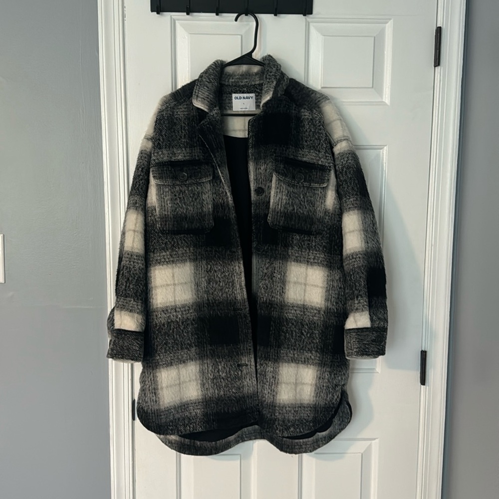 A fleece Old Navy pea coat. Size large.
